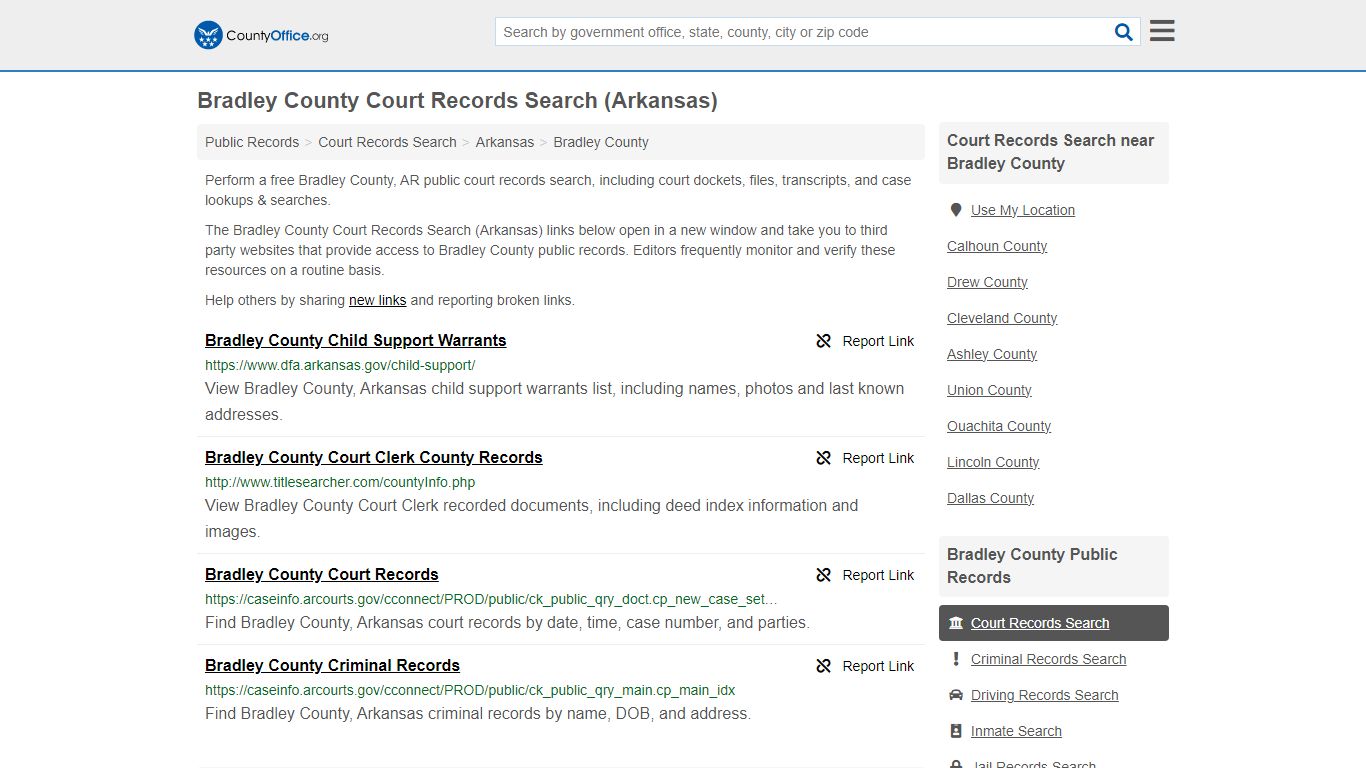 Bradley County Court Records Search (Arkansas) - County Office